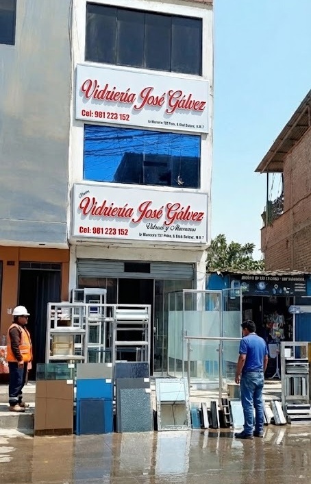 Fachada de Vidriería José Gálvez